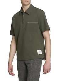 Embroidered RWB Pocket Cotton Polo Shirt