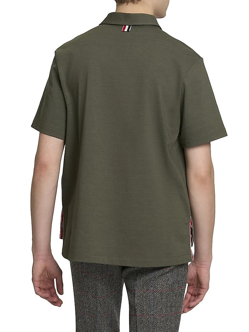 Embroidered RWB Pocket Cotton Polo Shirt