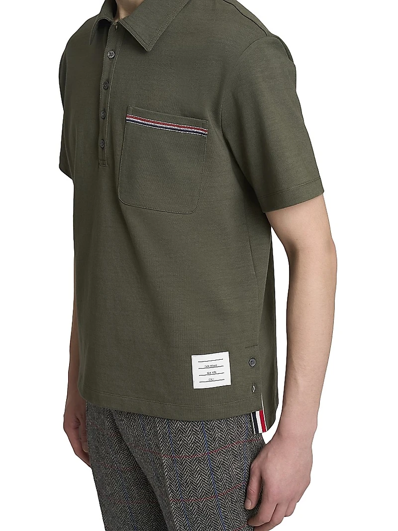 Embroidered RWB Pocket Cotton Polo Shirt