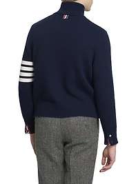 4-Bar Stripe Virgin Wool Half-Zip Sweater