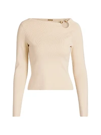 Iris Asymmetric U-Ring Knit Top