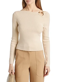 Iris Asymmetric U-Ring Knit Top