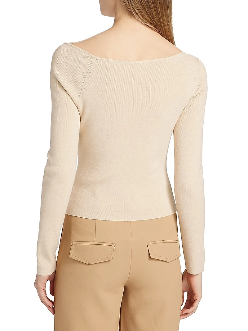 Iris Asymmetric U-Ring Knit Top
