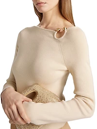 Iris Asymmetric U-Ring Knit Top