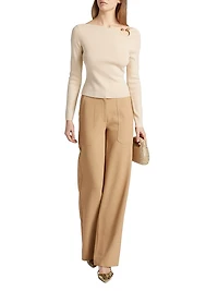 Iris Asymmetric U-Ring Knit Top