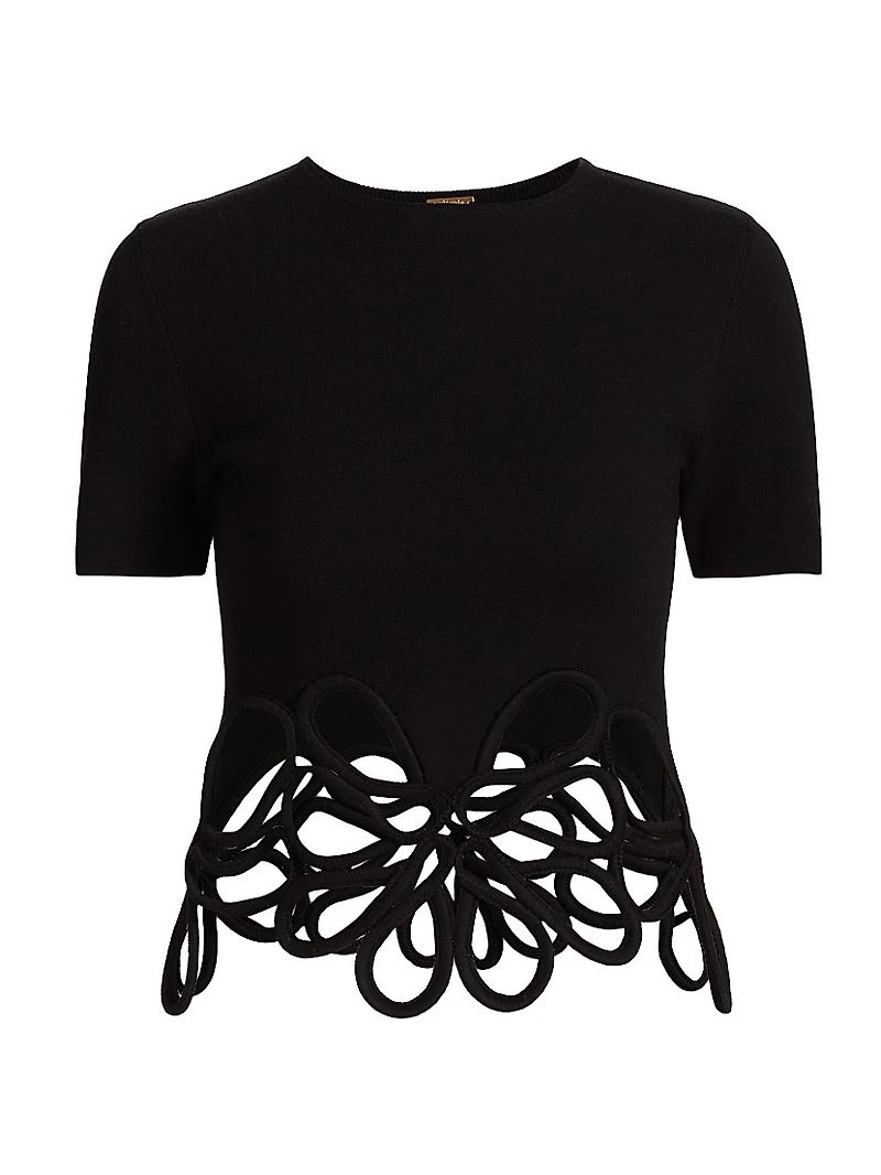 Eres Floral Cut Out Knit Top