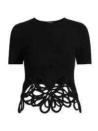 Eres Floral Cut Out Knit Top