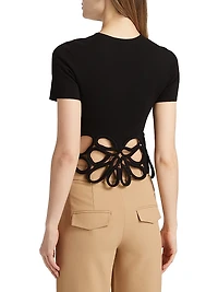Eres Floral Cut Out Knit Top