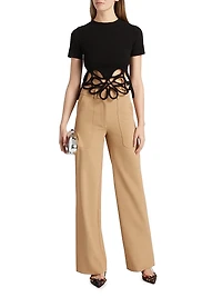 Eres Floral Cut Out Knit Top