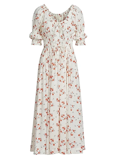 Ischia Floral Midi-Dress