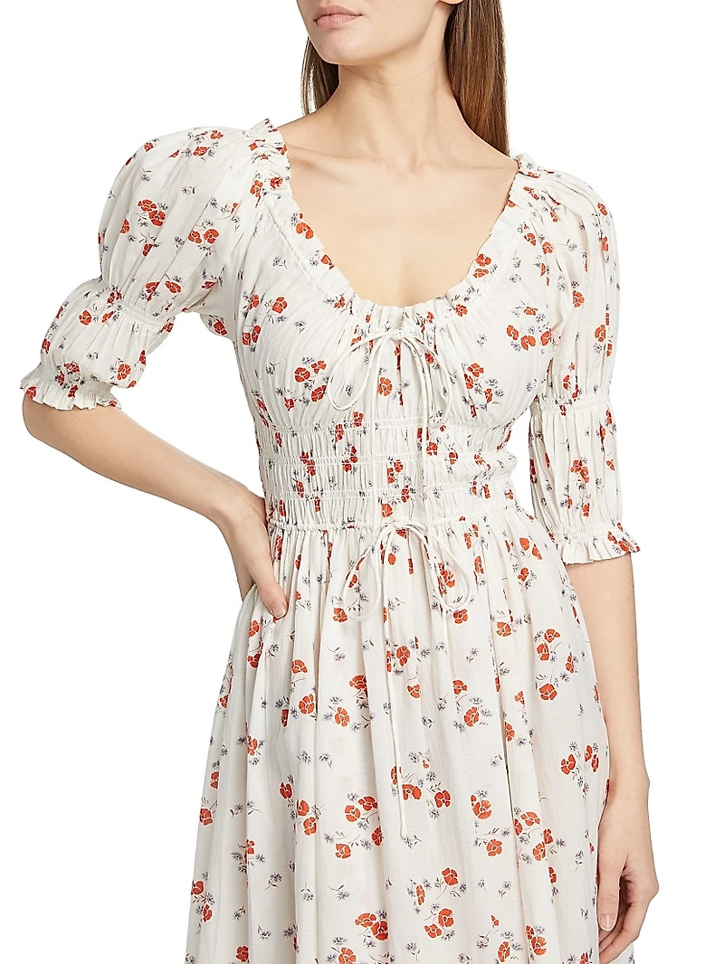 Ischia Floral Midi-Dress