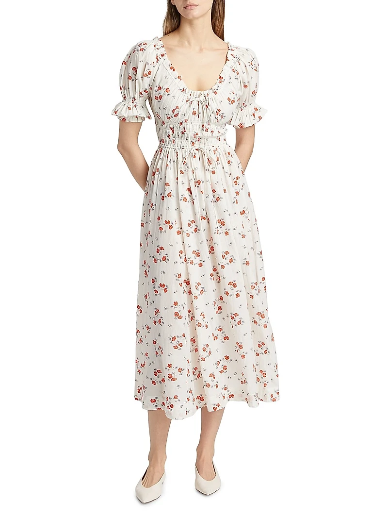 Ischia Floral Midi-Dress