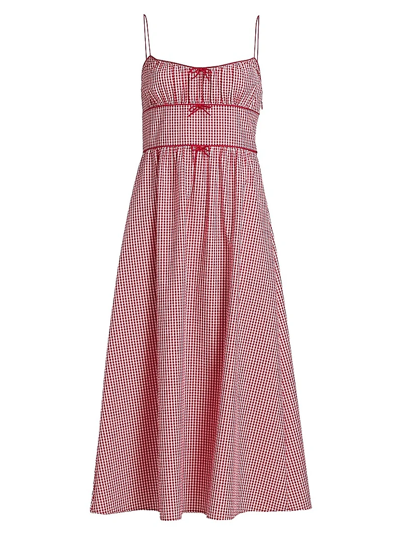 Belline Gingham Tie Midi-Dress