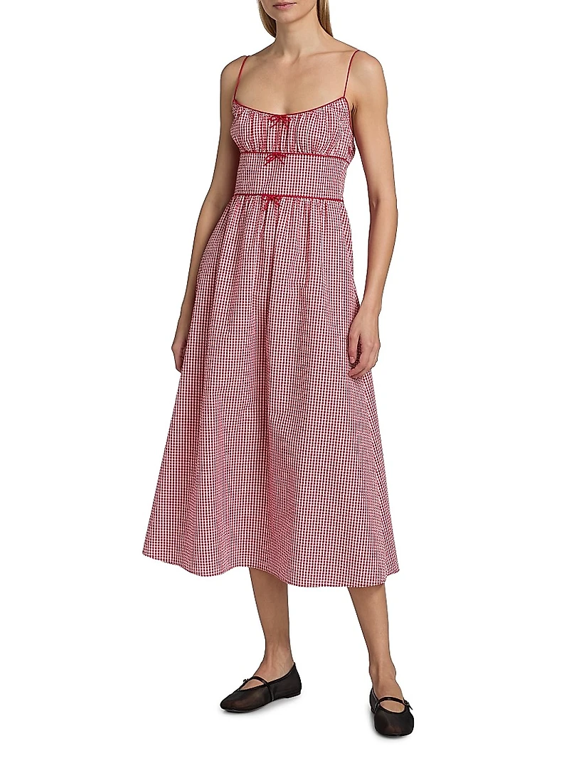 Belline Gingham Tie Midi-Dress