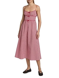 Belline Gingham Tie Midi-Dress