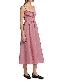 Belline Gingham Tie Midi-Dress