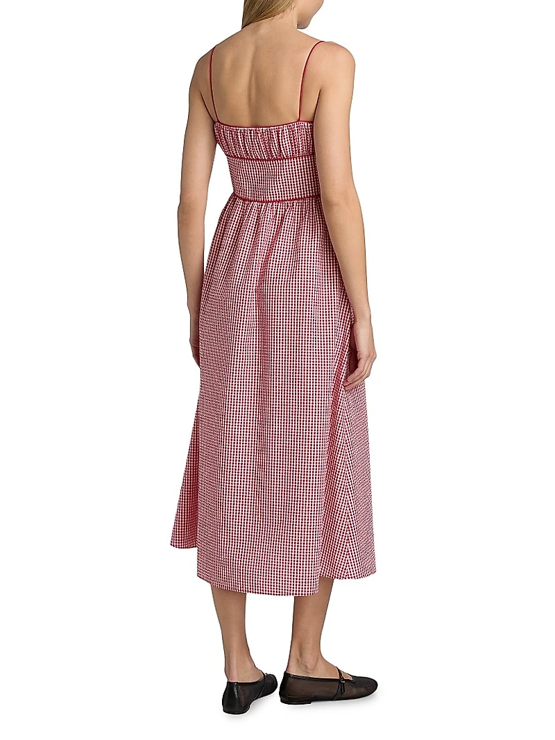 Belline Gingham Tie Midi-Dress