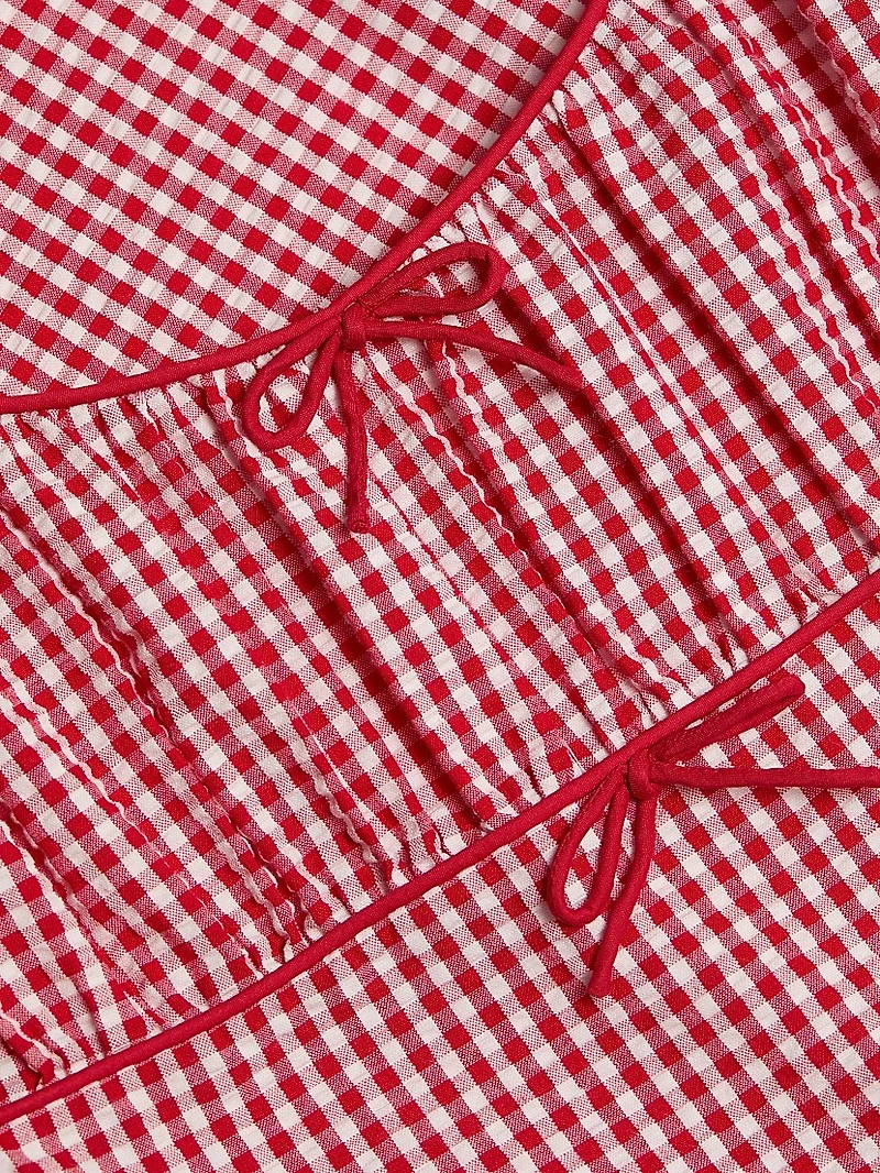 Belline Gingham Tie Midi-Dress