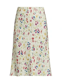 Elowette Silk-Blend Midi-Skirt