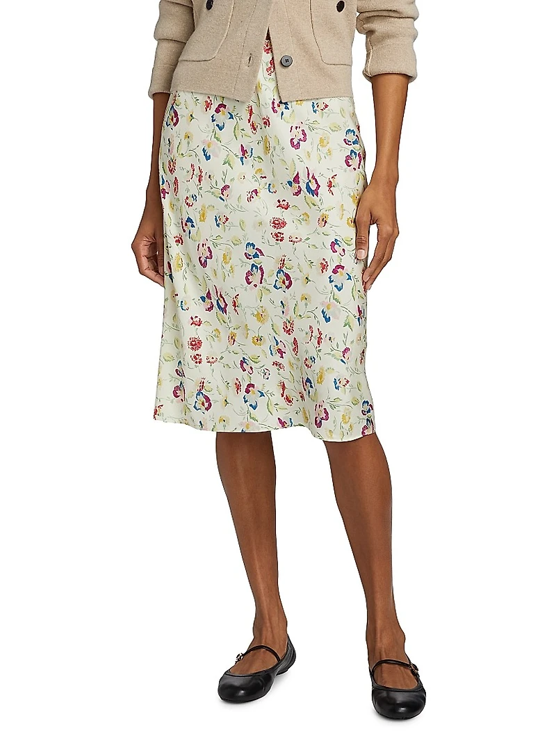 Elowette Silk-Blend Midi-Skirt