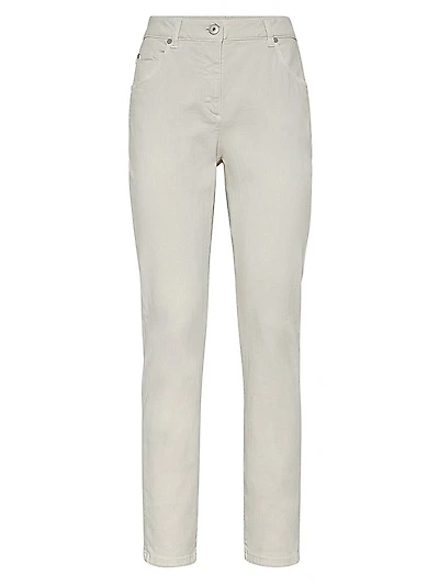Stretch Dyed Denim Slim Trousers