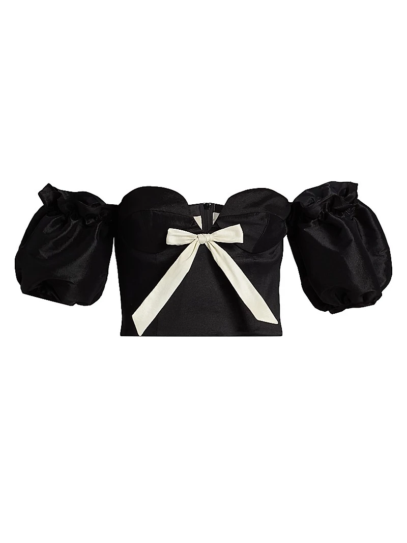 Benazir Taffeta Bow Top