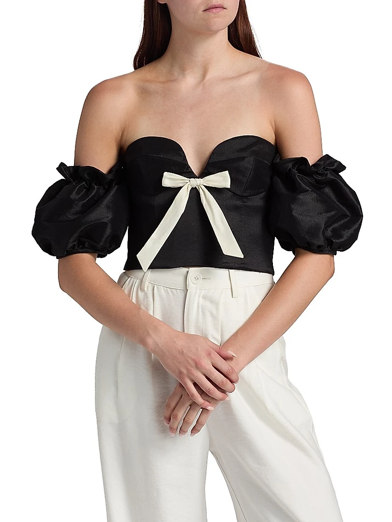 Benazir Taffeta Bow Top