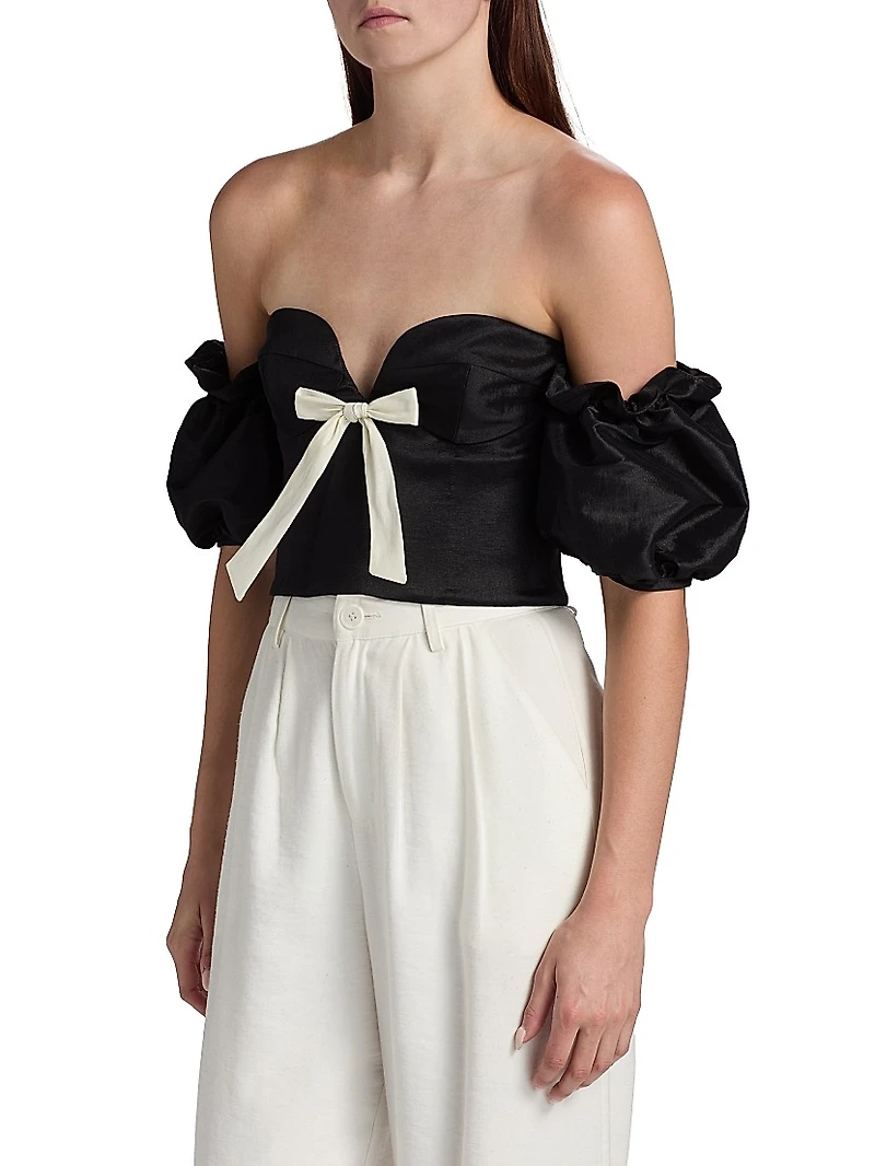 Benazir Taffeta Bow Top