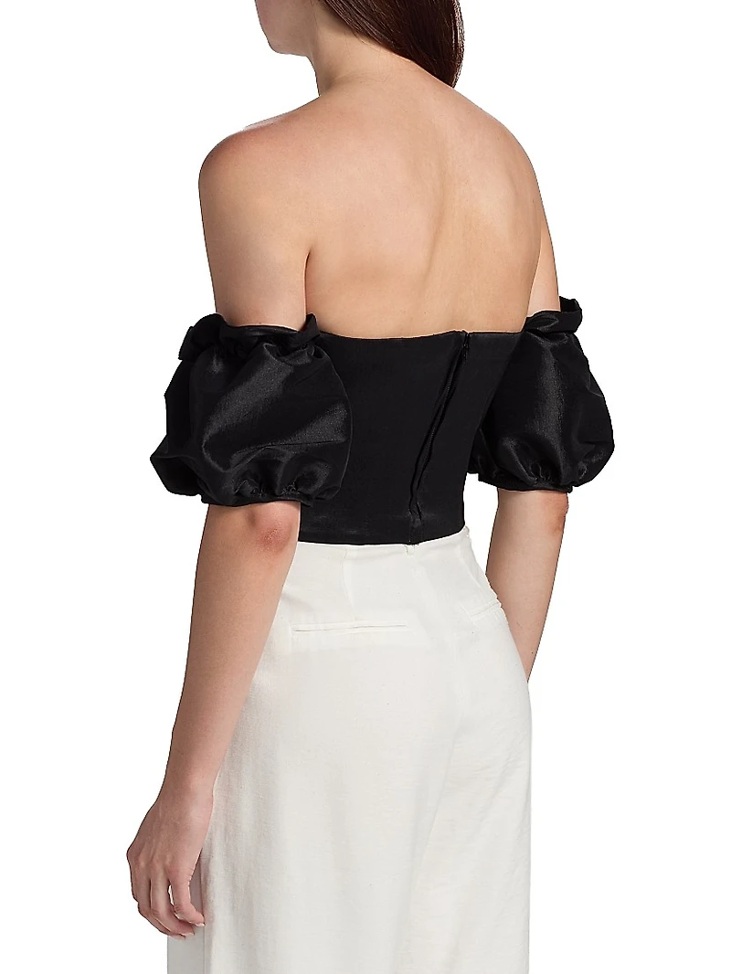 Benazir Taffeta Bow Top
