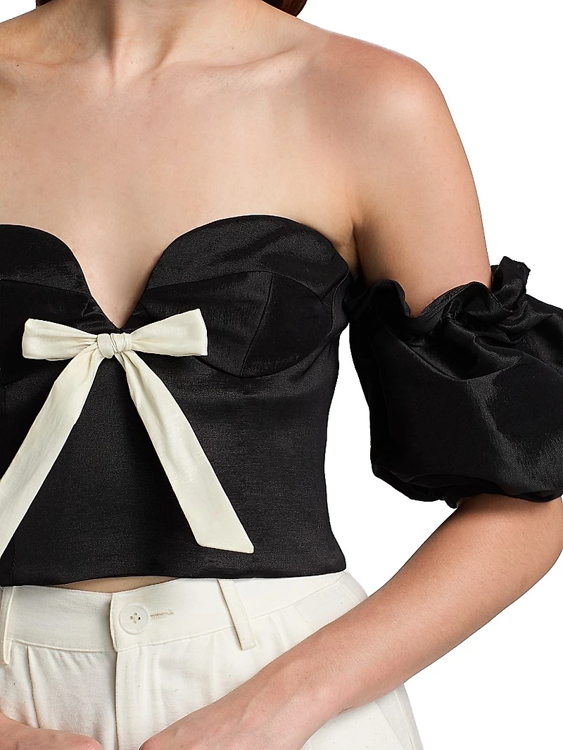 Benazir Taffeta Bow Top