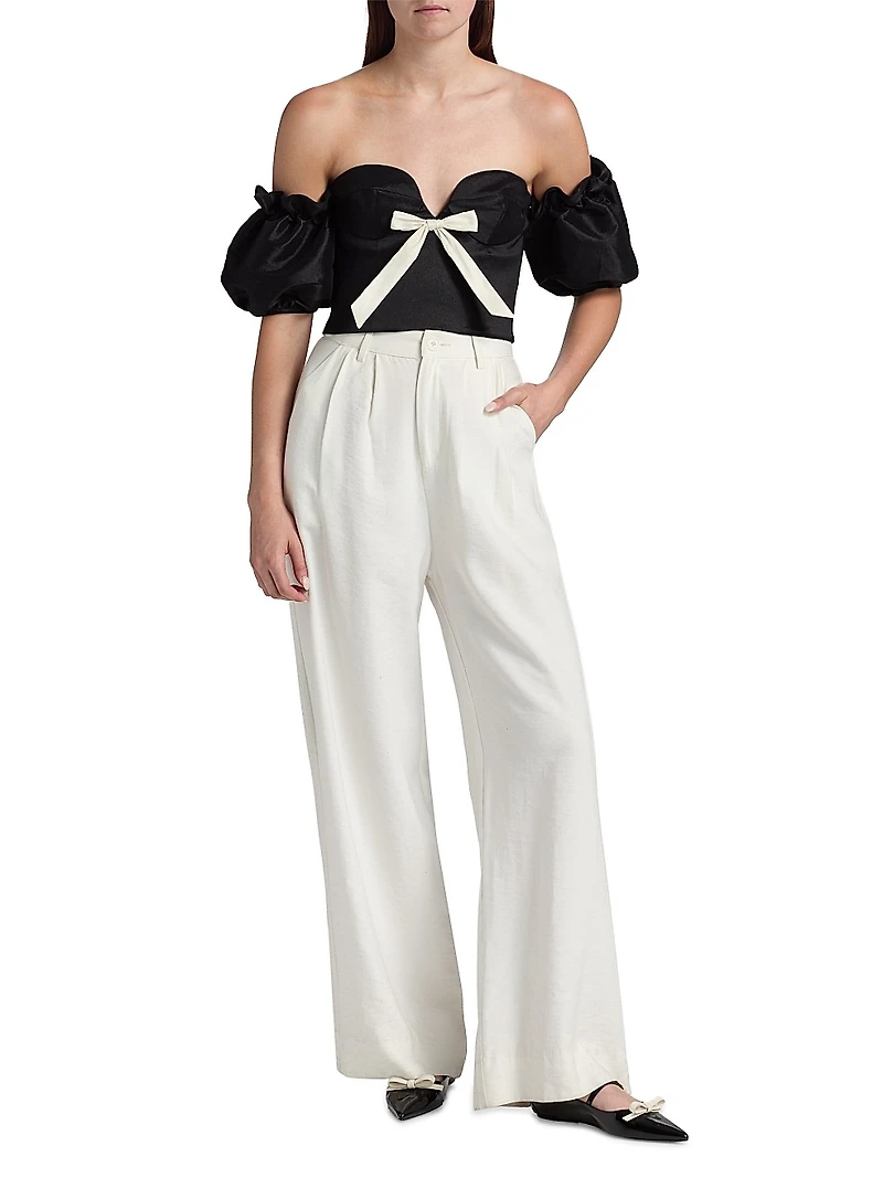 Benazir Taffeta Bow Top