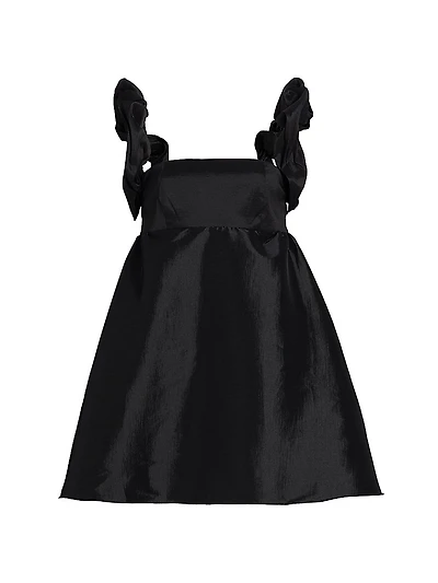 Angela Taffeta Bubble-Strap Cocktail Dress