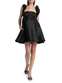 Angela Taffeta Bubble-Strap Cocktail Dress