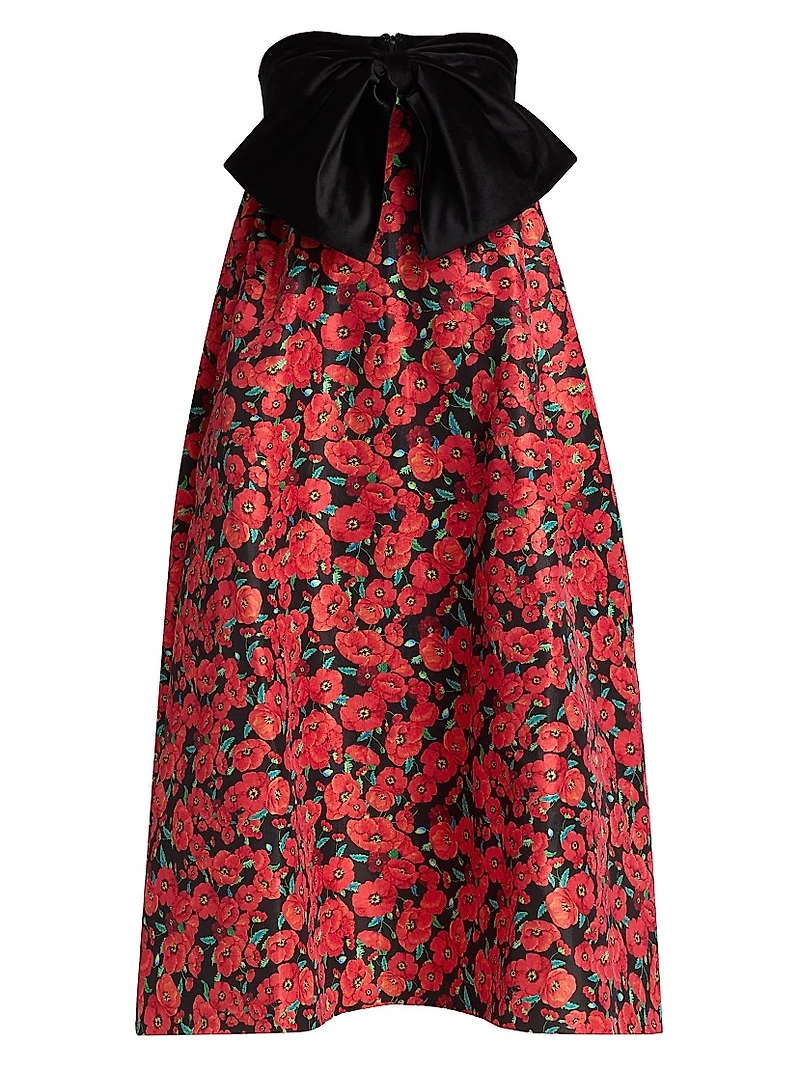 Charlotta Poppies Bow Cocktail Dress