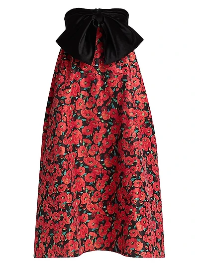 Charlotta Poppies Bow Cocktail Dress