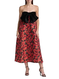 Charlotta Poppies Bow Cocktail Dress