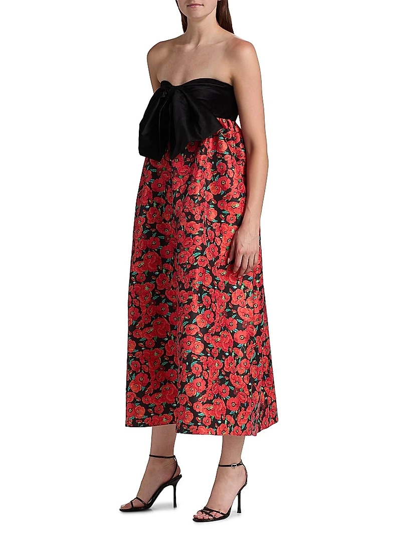 Charlotta Poppies Bow Cocktail Dress