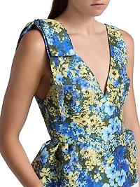 Ilhan Olive Sakura Taffeta Top