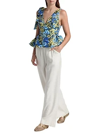 Ilhan Olive Sakura Taffeta Top