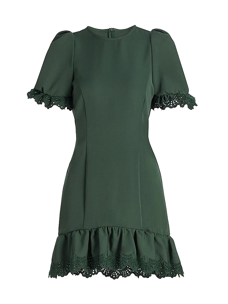 Amenah Crêpe Lace-Trim Dress