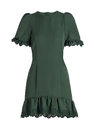 Amenah Crêpe Lace-Trim Dress