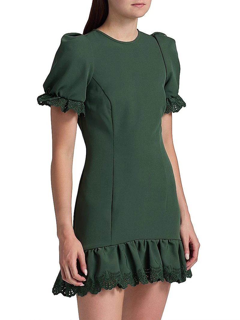 Amenah Crêpe Lace-Trim Dress