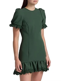 Amenah Crêpe Lace-Trim Dress