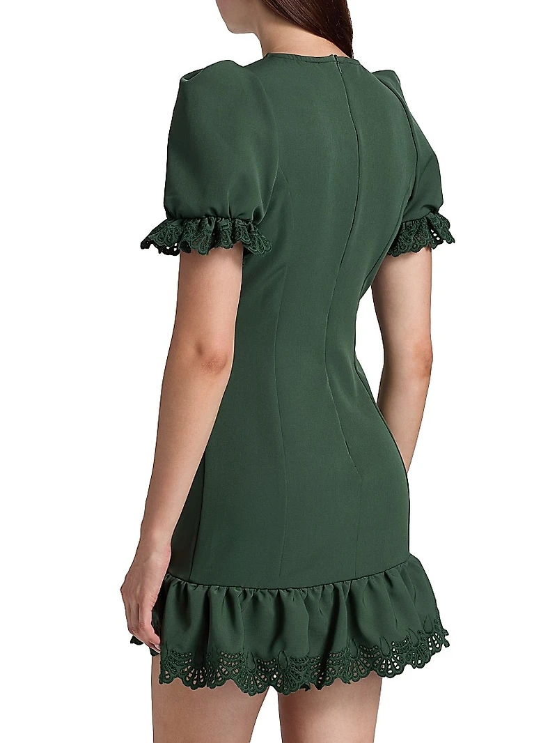 Amenah Crêpe Lace-Trim Dress