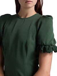 Amenah Crêpe Lace-Trim Dress