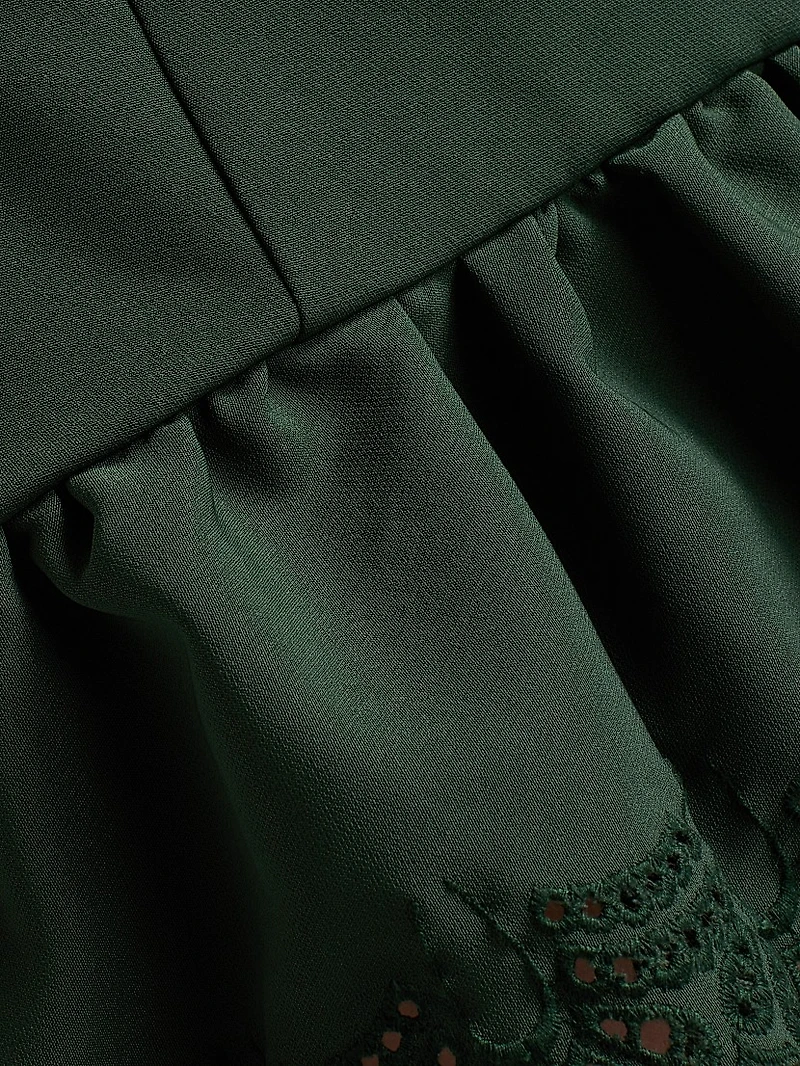 Amenah Crêpe Lace-Trim Dress