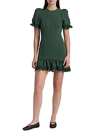Amenah Crêpe Lace-Trim Dress