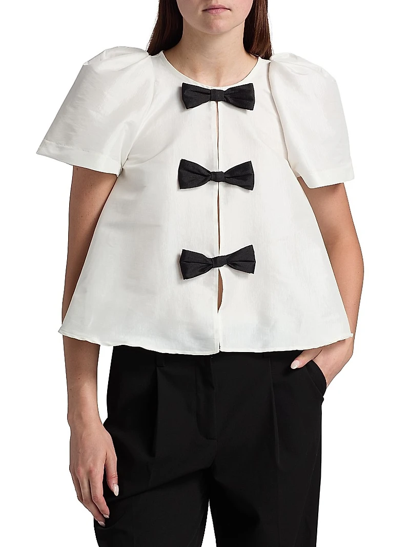 Giorgia Taffeta Bow Top