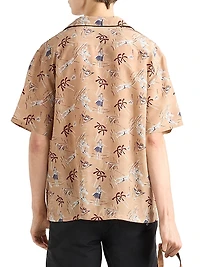 Printed Silk Blend Bowling Shirt