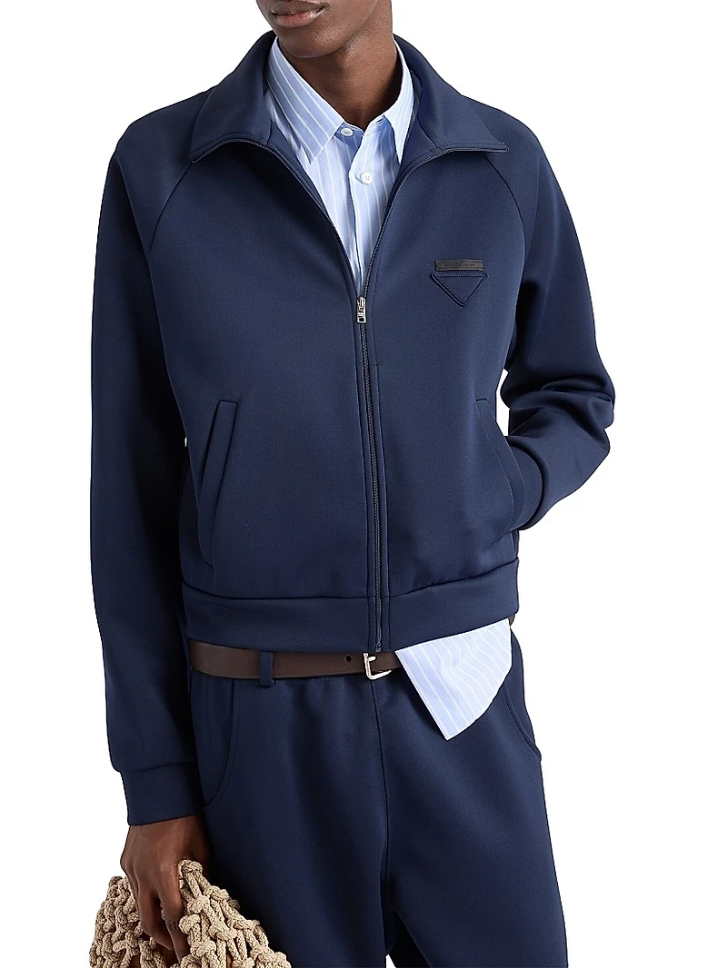Zippered Technical Fabric Jacket
